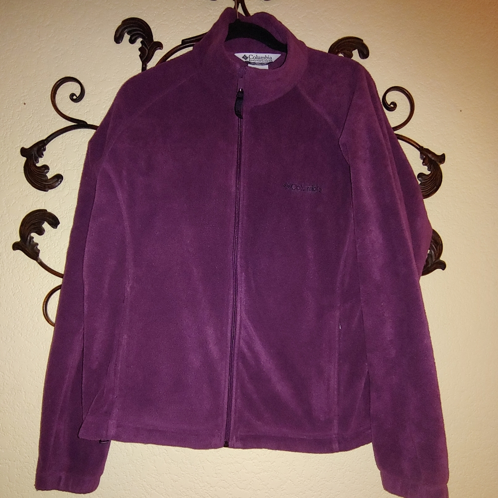 COLUMBIA Full Zip Plum Fleece XL